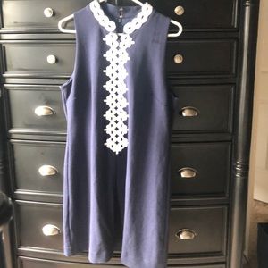 Lily Pulitzer Navy Blue Trapeze Dress SZ XL